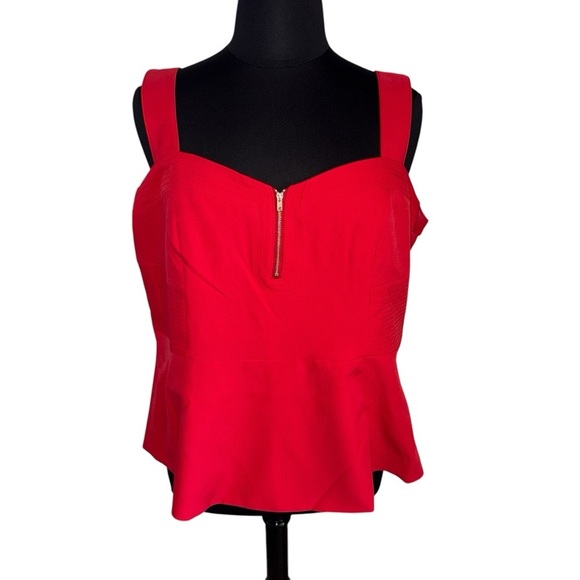 NWT CITY CHIC Sassy Class Red Peplum Top Plus L (20) - Picture 2 of 15